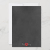 Wild Red Roses Chalkboard Wedding Invitation Kaart (Achterkant)
