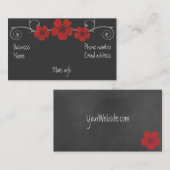 Wild Red Roses krijtbord Visitekaartje (Voorkant / Achterkant)