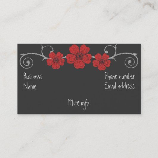 Wild Red Roses krijtbord Visitekaartje (Voorkant)