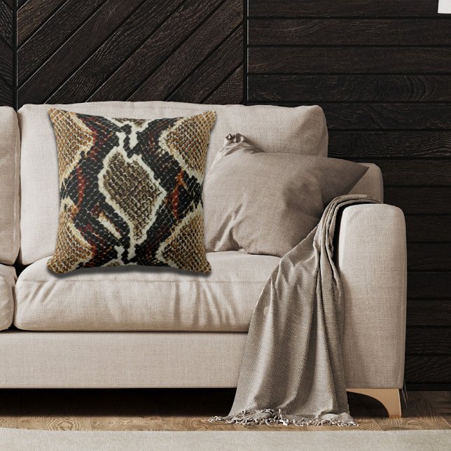 Wild reptielenpatroon kleurrijke python slangenpri kussen (Creator heeft geüpload)