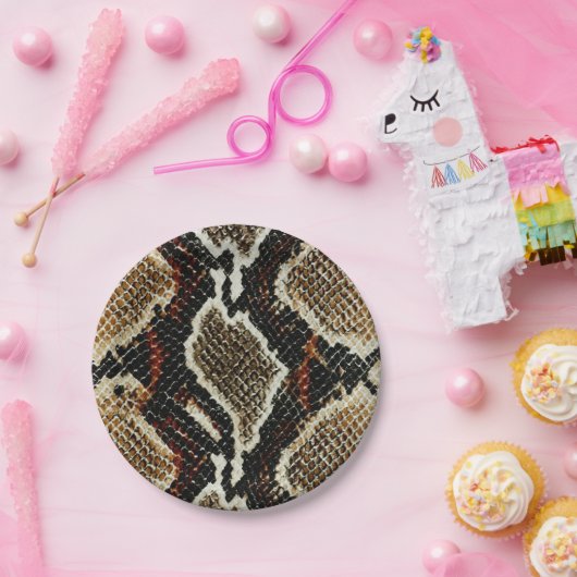 wild reptielpatroon kleurige pythonslang papieren bordje (Feest)