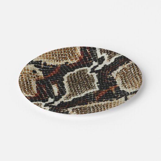 wild reptielpatroon kleurige pythonslang papieren bordje (Gekanteld)