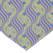 Wild Retro Pattern Yellow Blue Paars Swirl Design Tafelkleed (Gekanteld)