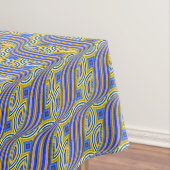 Wild Retro Pattern Yellow Blue Paars Swirl Design Tafelkleed (Voorbeeld)