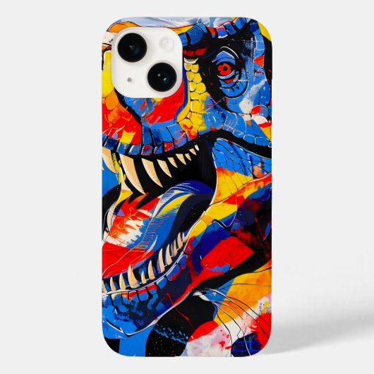 Wild Retro T-rex Dinosaurus Fusion Case-Mate iPhone Case (Achterkant)
