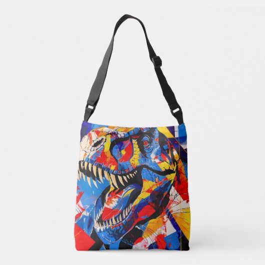 Wild Retro T-rex Dinosaurus Fusion Crossbody Tas (Achterkant)