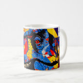 Wild Retro T-rex Dinosaurus Fusion Koffiemok (Voorkant rechts)