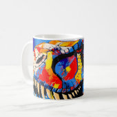 Wild Retro T-rex Dinosaurus Fusion Koffiemok (Voorkant links)
