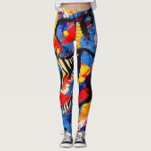 Wild Retro T-rex Dinosaurus Fusion Leggings (Voorkant)