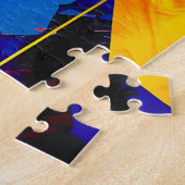 Wild Retro T-rex Dinosaurus Fusion Legpuzzel (Zijkant)