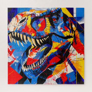 Wild Retro T-rex Dinosaurus Fusion Legpuzzel