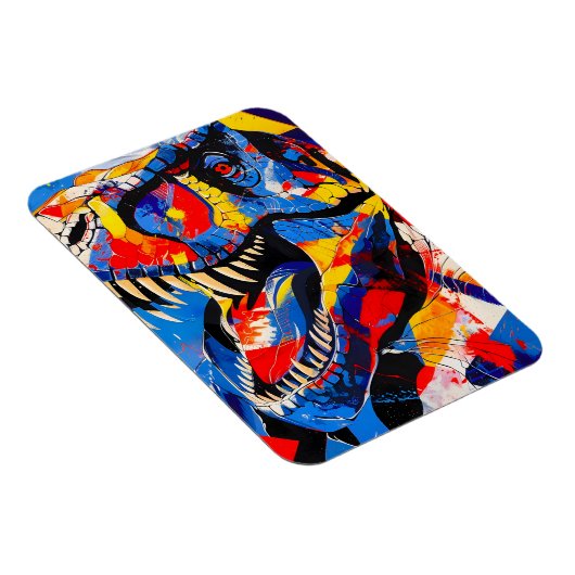 Wild Retro T-rex Dinosaurus Fusion Magneet (Rechterzijde)