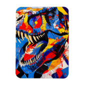 Wild Retro T-rex Dinosaurus Fusion Magneet (Verticaal)