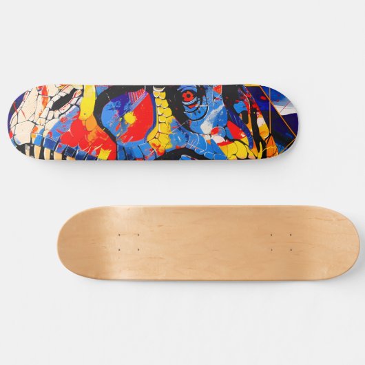 Wild Retro T-rex Dinosaurus Fusion Persoonlijk Skateboard (Horizontaal)