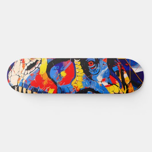 Wild Retro T-rex Dinosaurus Fusion Persoonlijk Skateboard (Horizontaal)