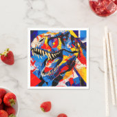 Wild Retro T-rex Dinosaurus Fusion Servet (Insitu)