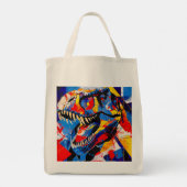 Wild Retro T-rex Dinosaurus Fusion Tote Bag (Achterkant)