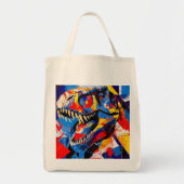 Wild Retro T-rex Dinosaurus Fusion Tote Bag (Voorkant)