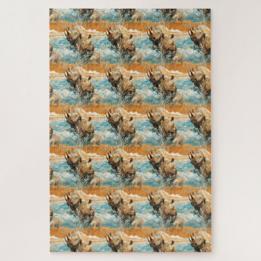 Wild Rhino Odyssey onmogelijk pijnlijk Legpuzzel (Verticaal)