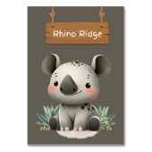 Wild Rhino Ridge Oerwoud Safari Tafel Kaart (Achterkant)