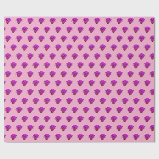 Wild Roar Gift Wrap – Roze Panter patroon Cadeaupapier (Vlak)