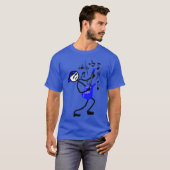 Wild Rock guitarist with cap retro T-shirt (Voorkant volledig)