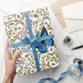 Wild Romantic Field Blue butterflies Cadeaupapier