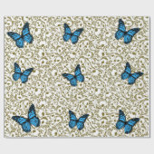 Wild Romantic Field Blue butterflies Cadeaupapier (Vlak)
