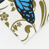 Wild Romantic Field Blue butterflies Fleece Deken (Hoek)
