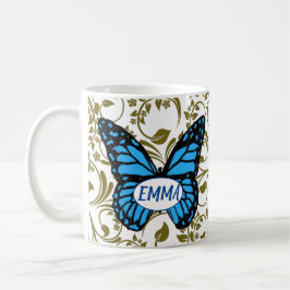 Wild Romantic Field Blue butterflies Koffiemok