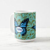 Wild Romantic Field Blue butterflies Koffiemok (Voorkant links)