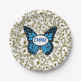 Wild Romantic Field Blue butterflies Papieren Bordje