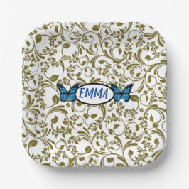 Wild Romantic Field Blue butterflies Papieren Bordje