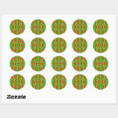 wild rood groen ronde sticker (Vel)