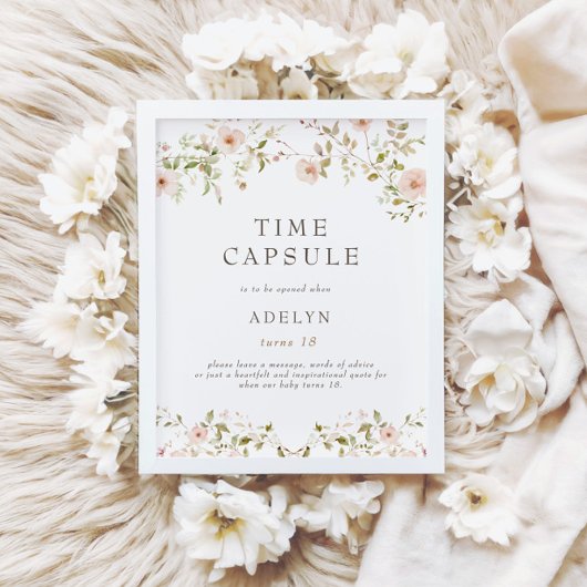 Wild Roos Baby Eerste Verjaardag Tijd Capsule Teke Poster