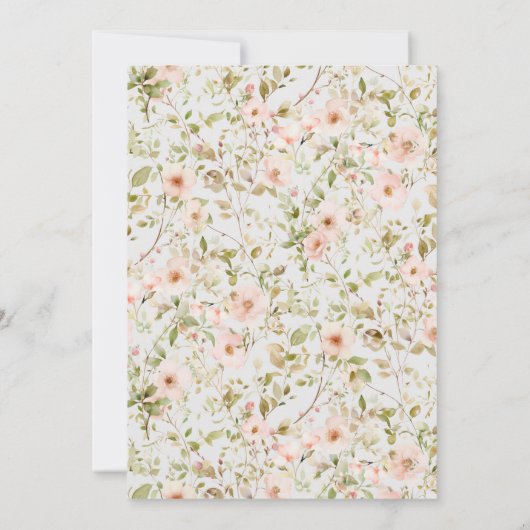 Wild Roos Baby Eerste Verjaardagsuitnodiging (Achterkant)