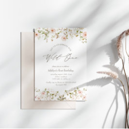 Wild Roos Baby Eerste Verjaardagsuitnodiging