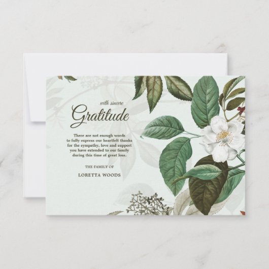 Wild Roos Bereavement Dank je wel Kaart (Voorkant)