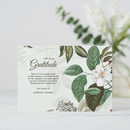 Wild Roos Bereavement Dank je wel Kaart (Staand voorkant)