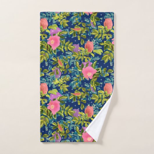 Wild roos, blauwe achtergrond, wild roos, rozen, r bad handdoek (Handdoek)