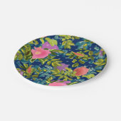 Wild roos, blauwe achtergrond, wild roos, rozen, r papieren bordje (Gekanteld)