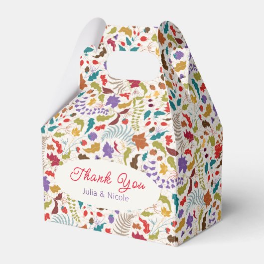 Wild Roos Bossen Exotische bloementuin Bruiloft Bedankdoosjes (Voorkant Zijde)