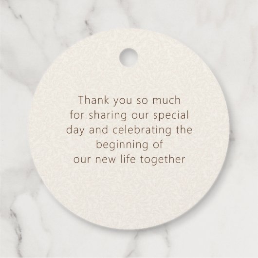 Wild Roos Bossen Exotische bloementuin Bruiloft Bedankjes Labels (Achterkant)