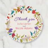 Wild Roos Bossen Exotische bloementuin Bruiloft Bedankjes Labels (Voorkant)