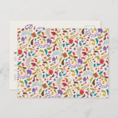 Wild Roos Bossen Exotische bloementuin Bruiloft Briefkaart (Voorkant / Achterkant)