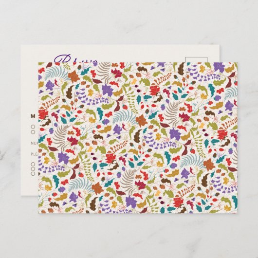 Wild Roos Bossen Exotische bloementuin Bruiloft Briefkaart (Voorkant / Achterkant)