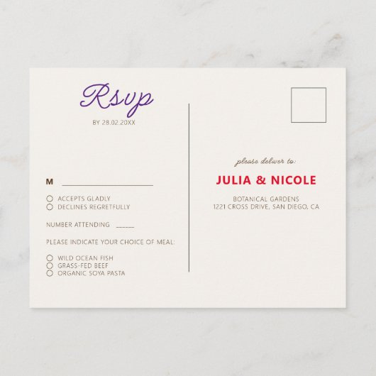 Wild Roos Bossen Exotische bloementuin Bruiloft Briefkaart (Achterkant)