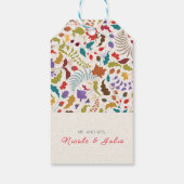 Wild Roos Bossen Exotische bloementuin Bruiloft Cadeaulabel (Achterkant)