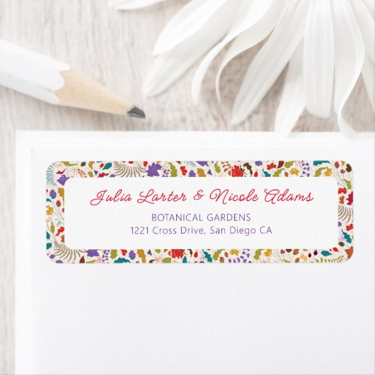 Wild Roos Bossen Exotische bloementuin Bruiloft Etiket (Insitu)