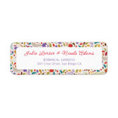 Wild Roos Bossen Exotische bloementuin Bruiloft Etiket (Voorkant)